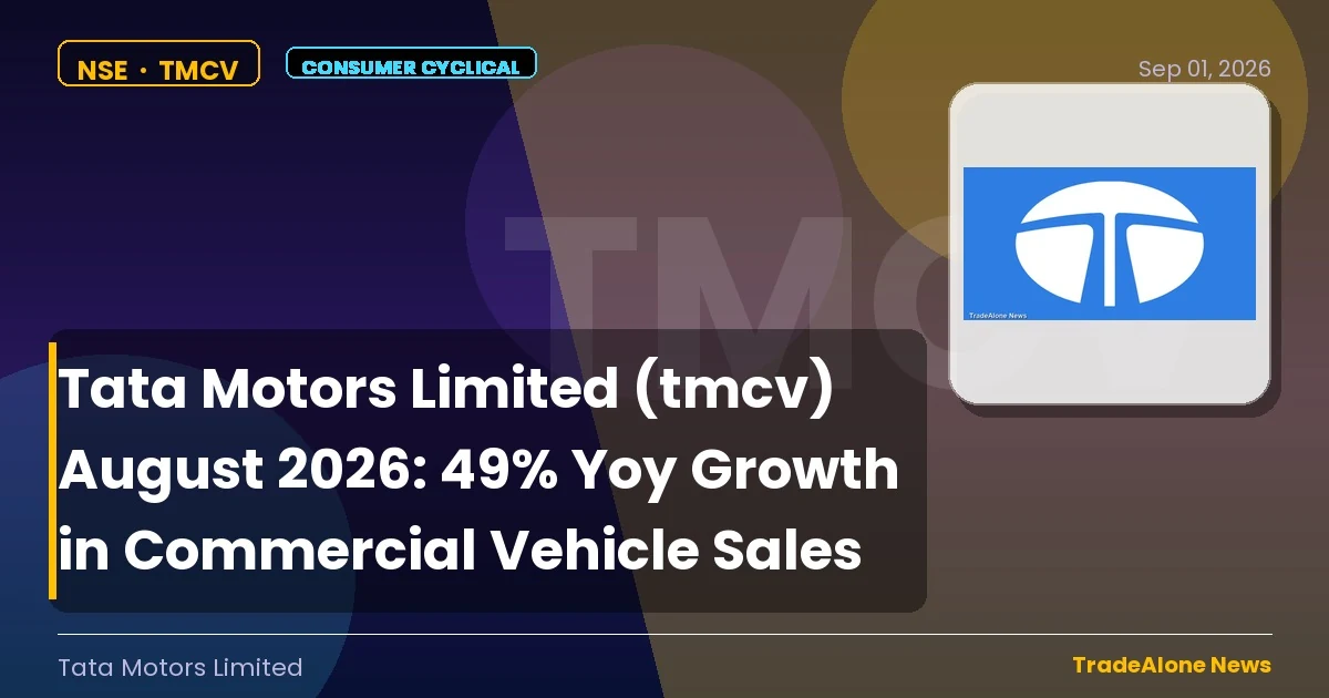 Tata Motors Limited TMCV August 2026 Sales