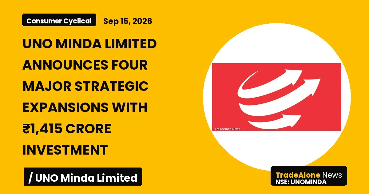 Uno Minda Limited Unominda Strategic Expansions September 2026