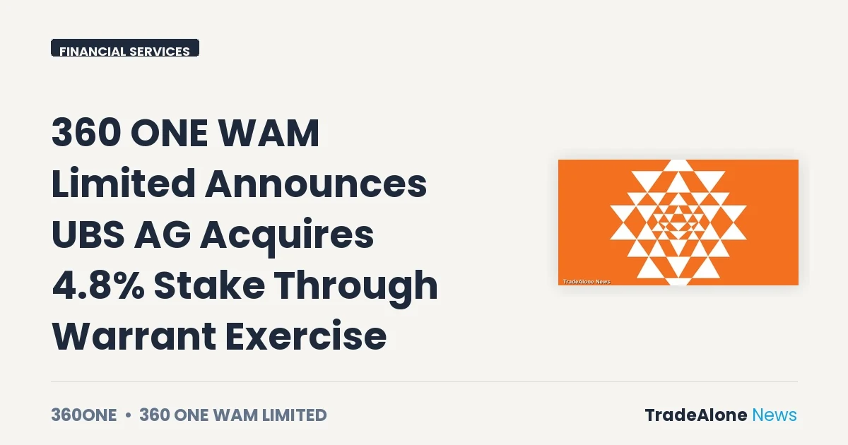 360 ONE WAM Limited 360one Q4 FY26 UBS AG Stake