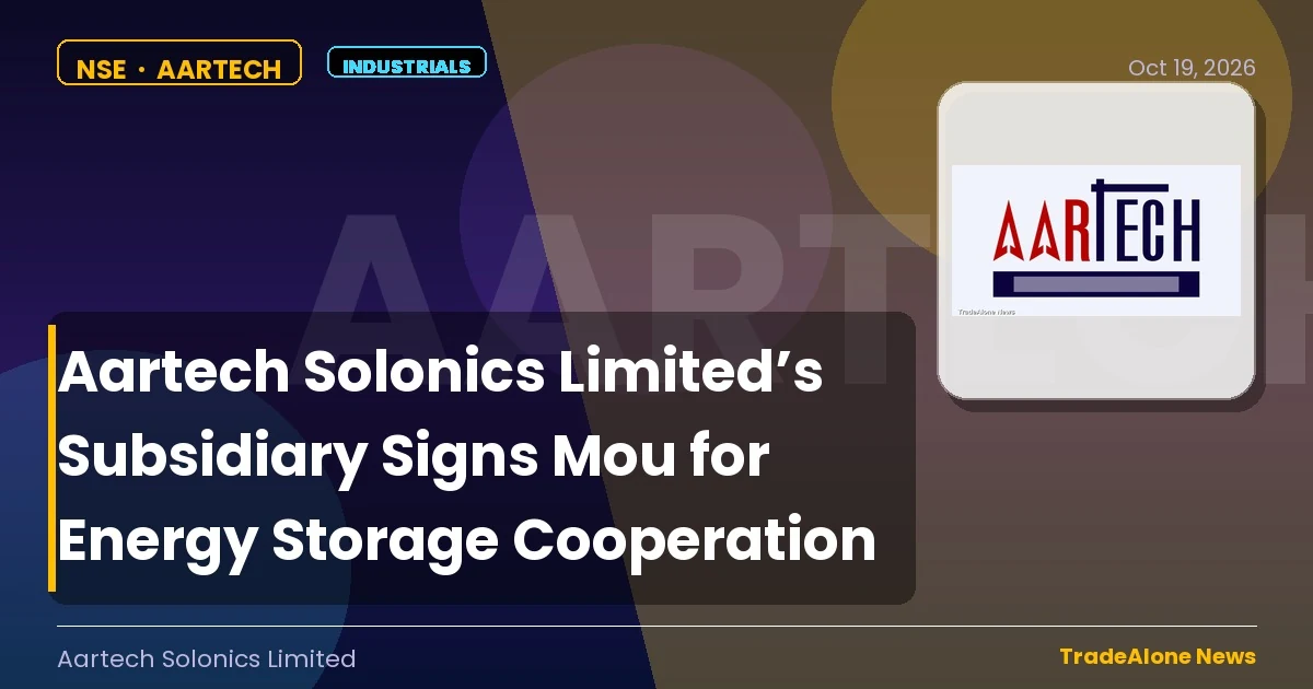 Aartech Solonics Limited Aartech Q4 FY26: Energy Storage Mou