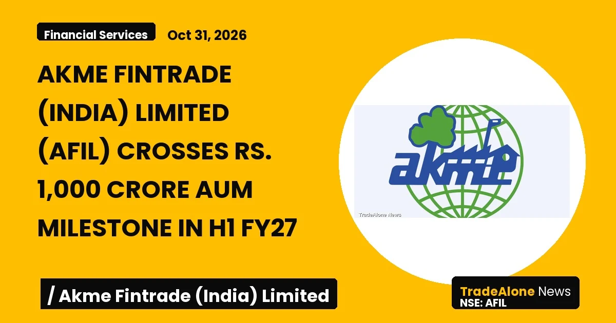 Akme Fintrade (india) Limited AUM Milestone H1 FY27