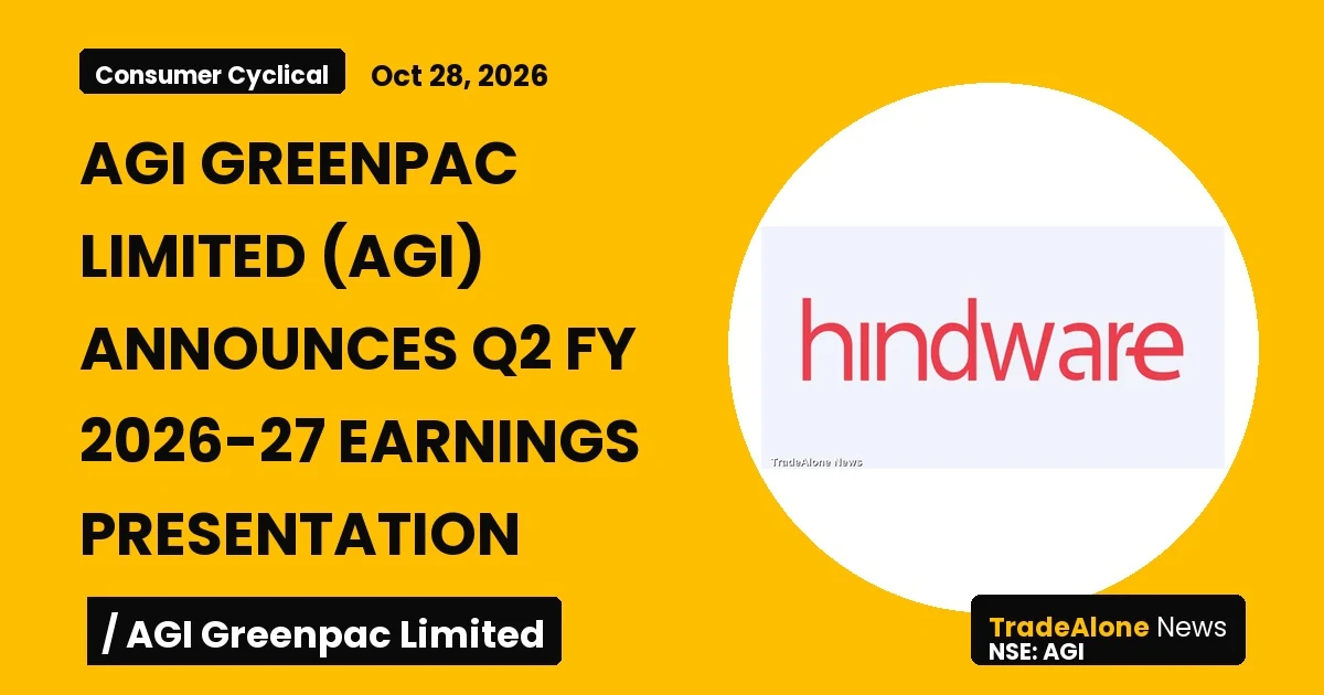 Agi Greenpac Limited AGI Q2 Fy26-27 Earnings