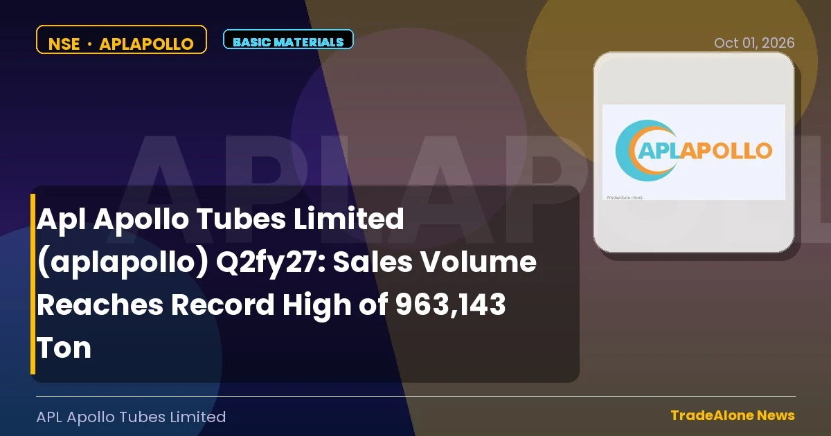 Apl Apollo Tubes Limited NSE Aplapollo Q2fy27 Sales Volume