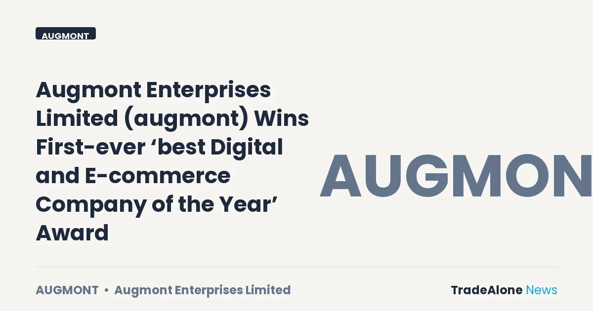Augmont Enterprises Limited Augmont Best Digital and E-commerce Company of the Year