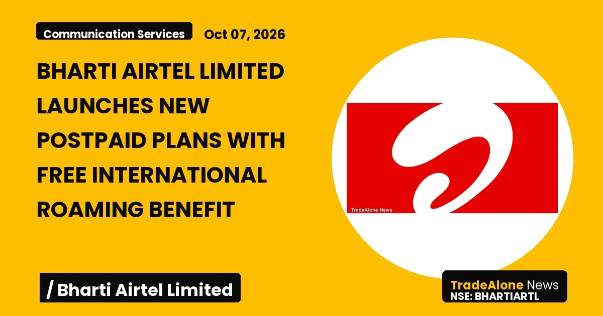 Bharti Airtel Limited Bhartiartl October 2026 New Postpaid Plans