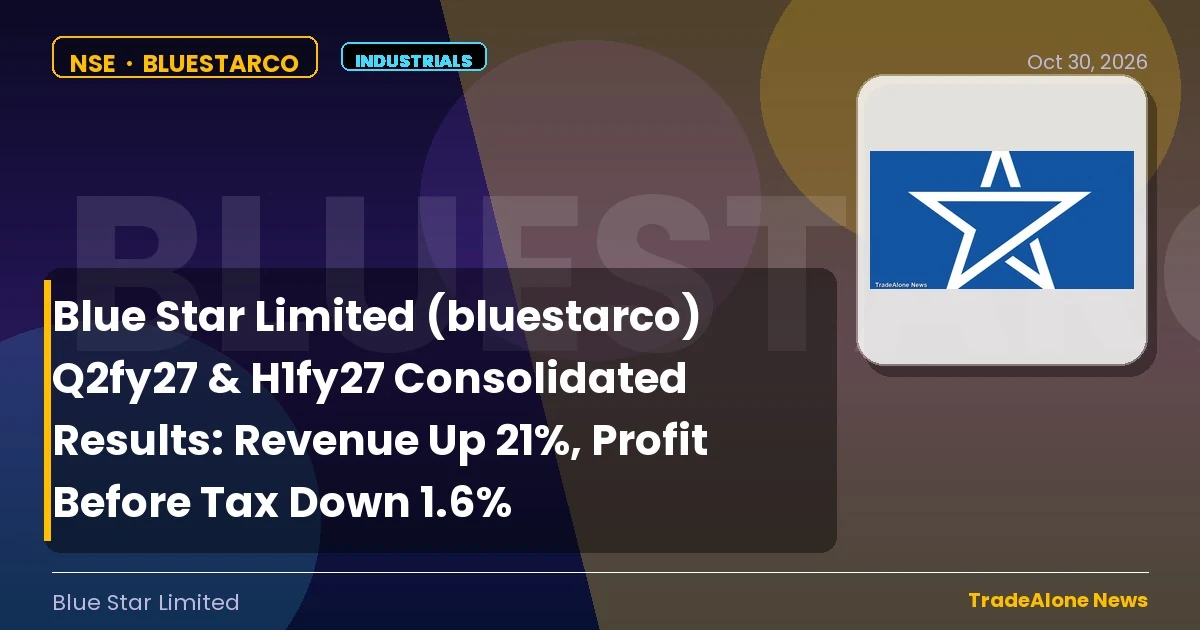 Blue Star Limited Bluestarco Q2fy27 Results