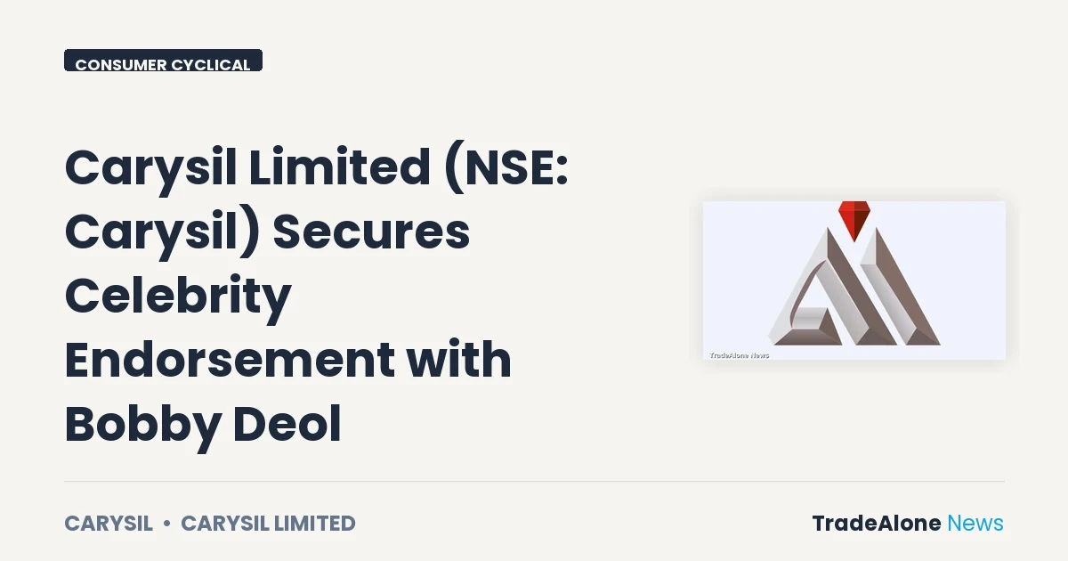 Carysil Limited NSE Carysil Celebrity Endorsement