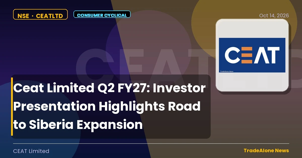 Ceat Limited Ceatltd Q2 FY27 Investor Presentation