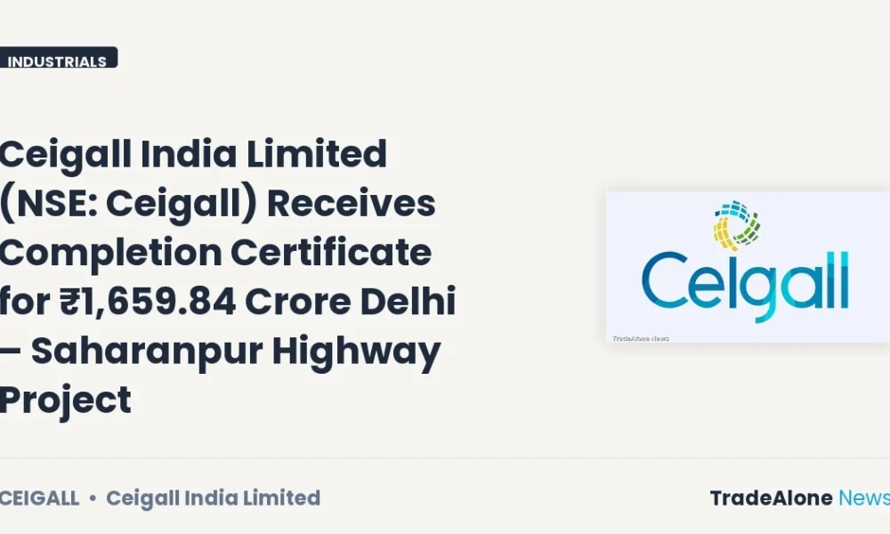 Ceigall India Limited NSE Ceigall Completion Certificate