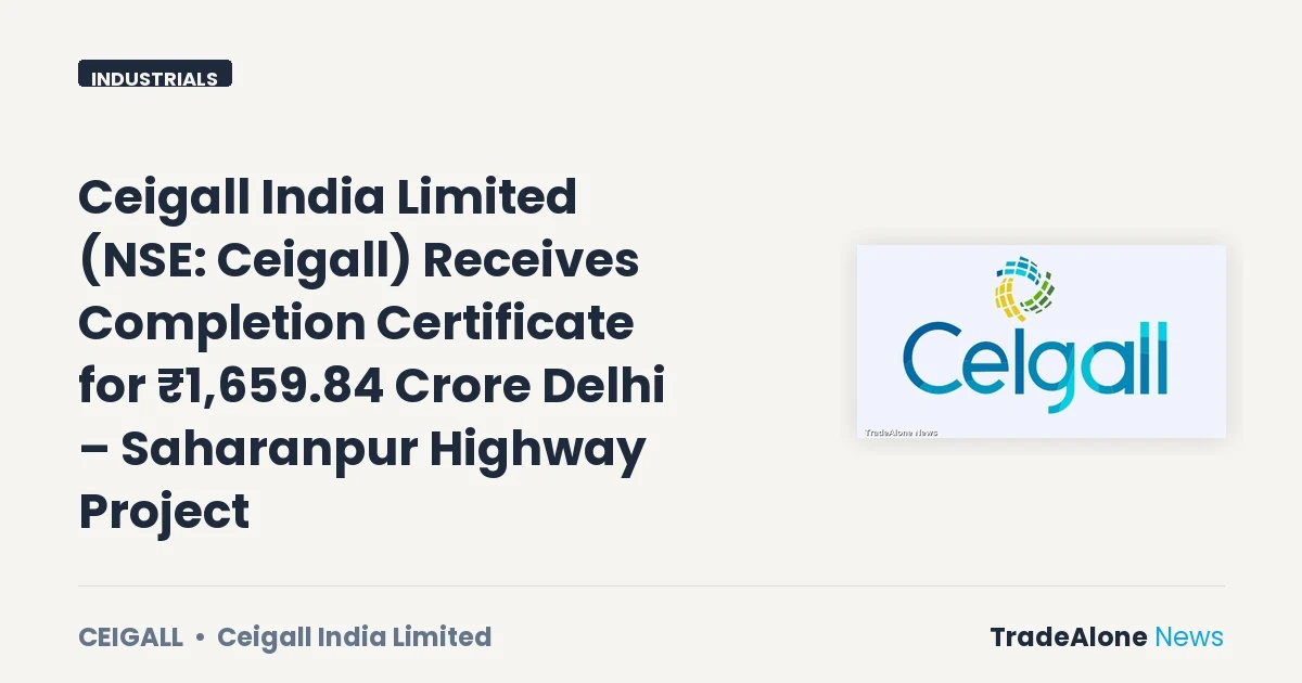 Ceigall India Limited NSE Ceigall Completion Certificate