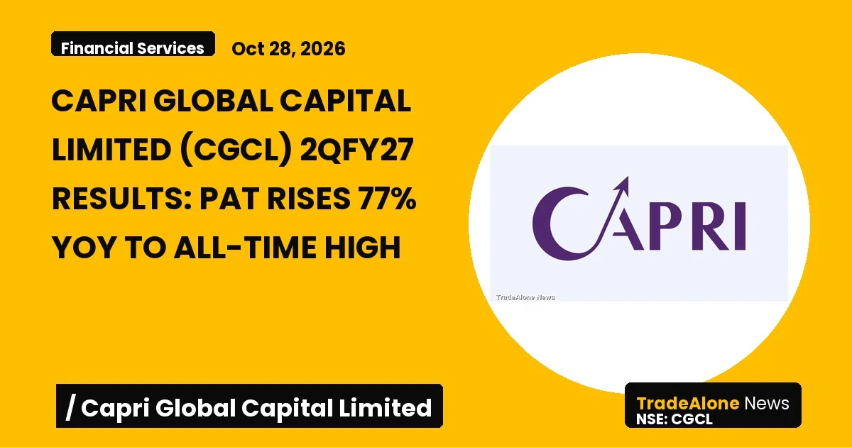 Capri Global Capital Limited CGCL 2qfy27 Results