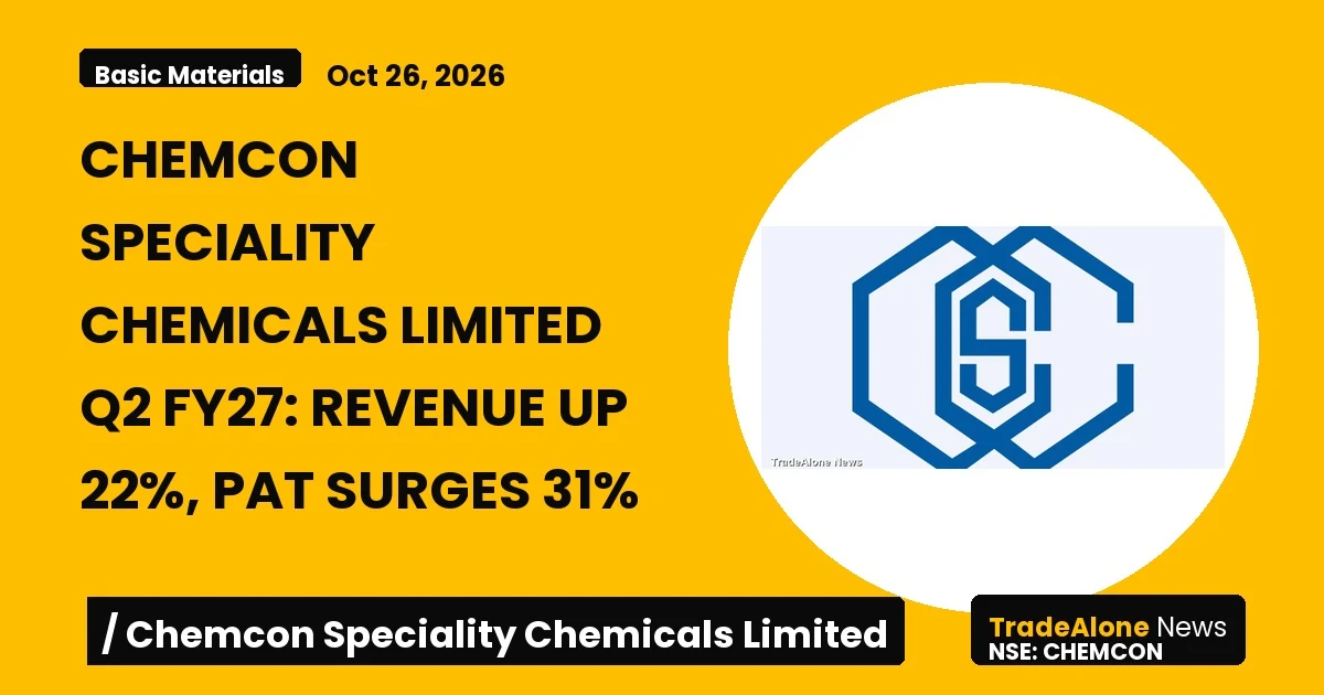 Chemcon Speciality Chemicals Limited Q2 FY27 Results