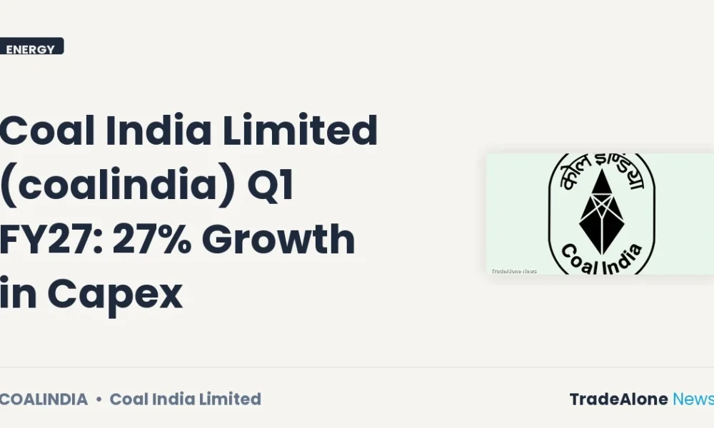Coal India Limited Coalindia Q1 FY27 Capex Growth