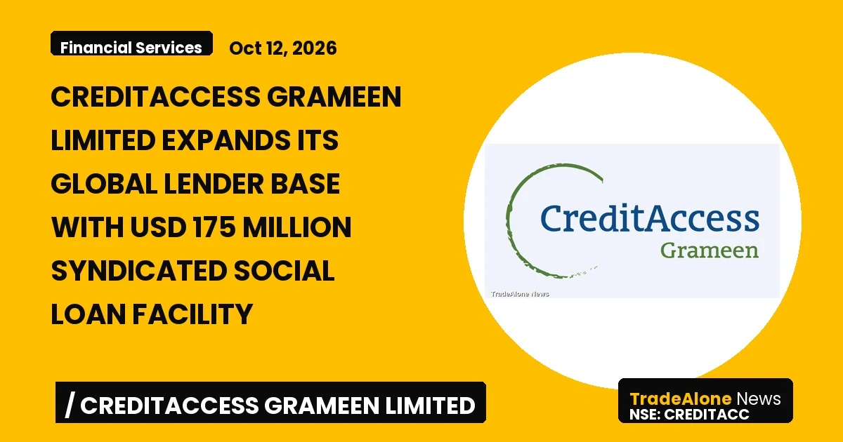 Creditaccess Grameen Limited NSE Creditacc October 2026 Global Lender Base