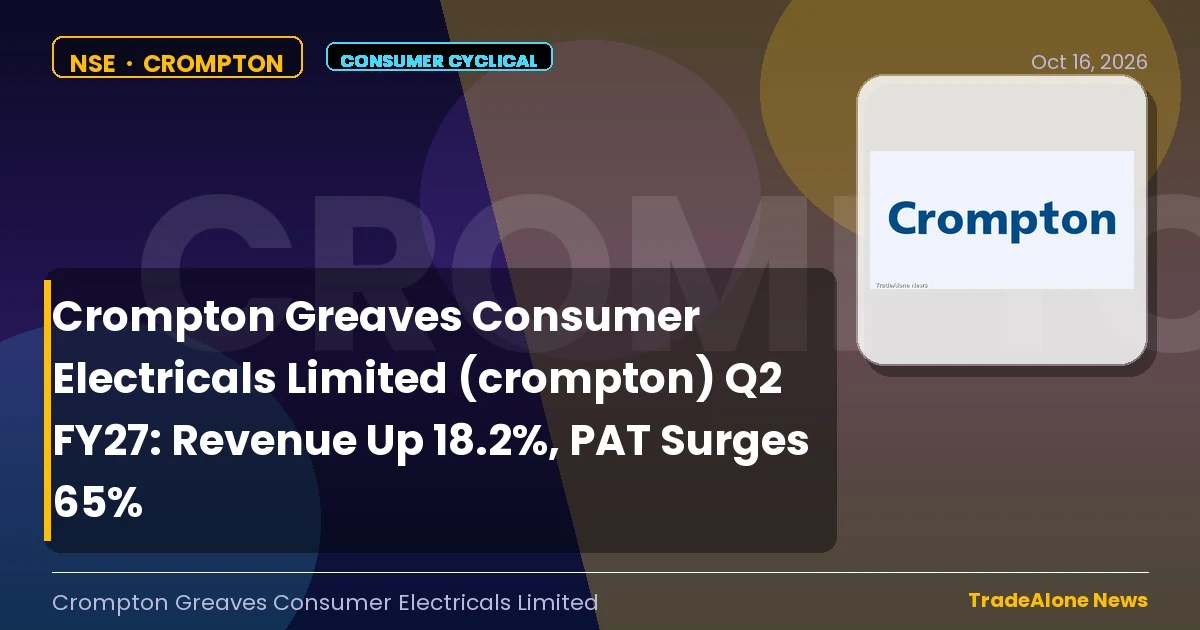 Crompton Greaves Consumer Electricals Limited Crompton Q2 FY27 Results