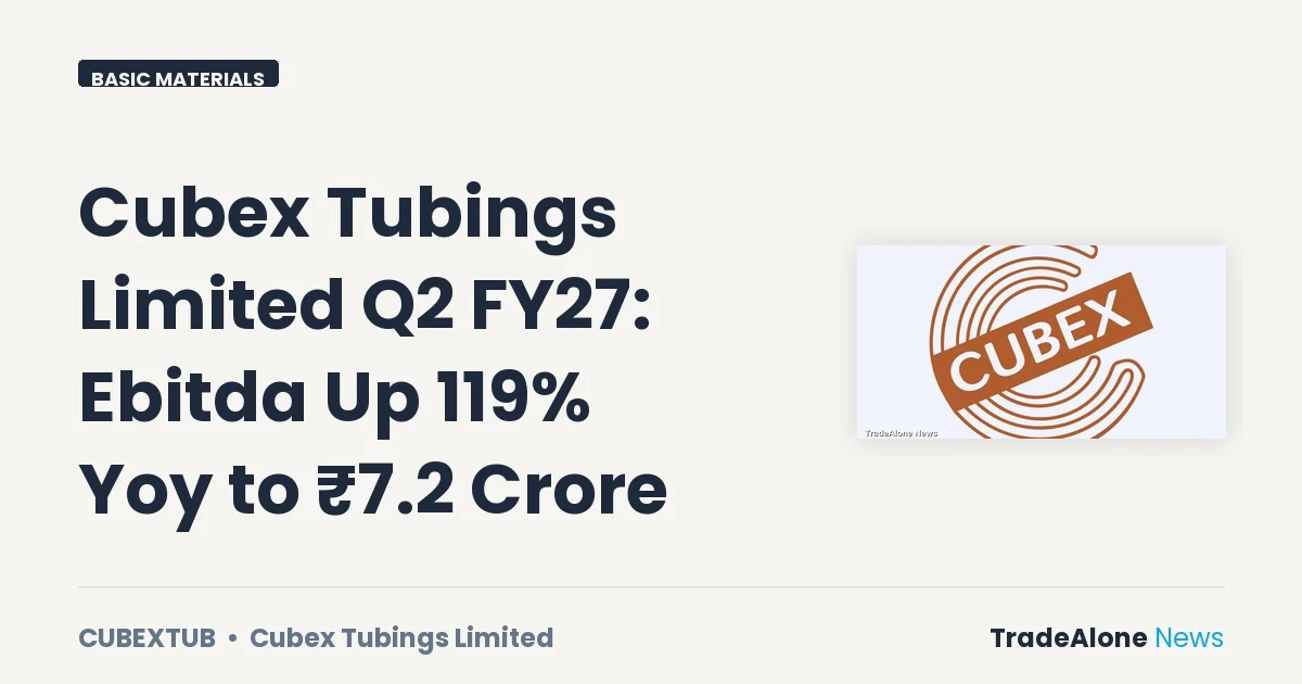 Cubex Tubings Limited Cubextub Q2 FY27 Results