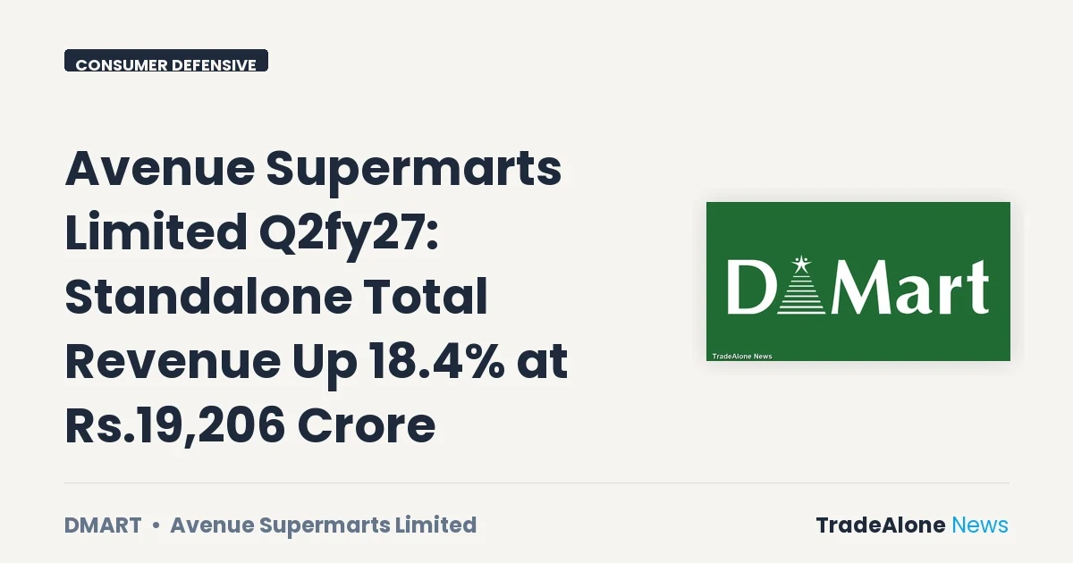 Avenue Supermarts Limited DMART Q2fy27 Results