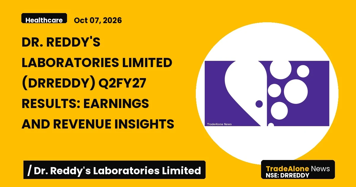 Dr. Reddy's Laboratories Limited NSE Drreddy Q2fy27 Results