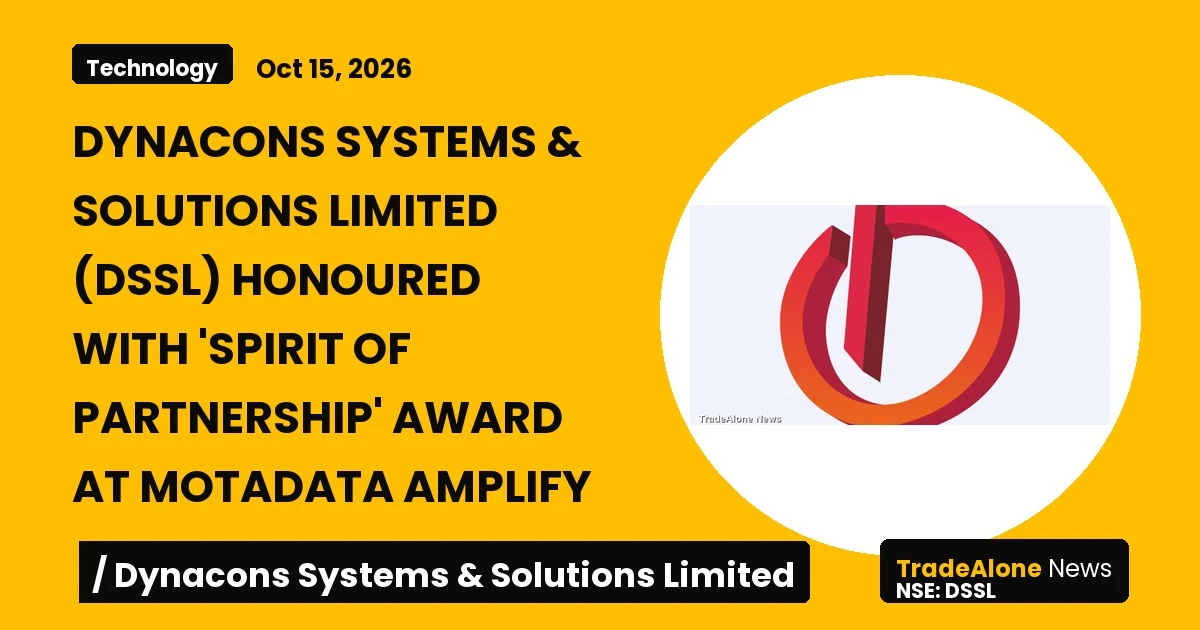 Dynacons Systems & Solutions Limited DSSL Spirit of Partnership Award October 2026