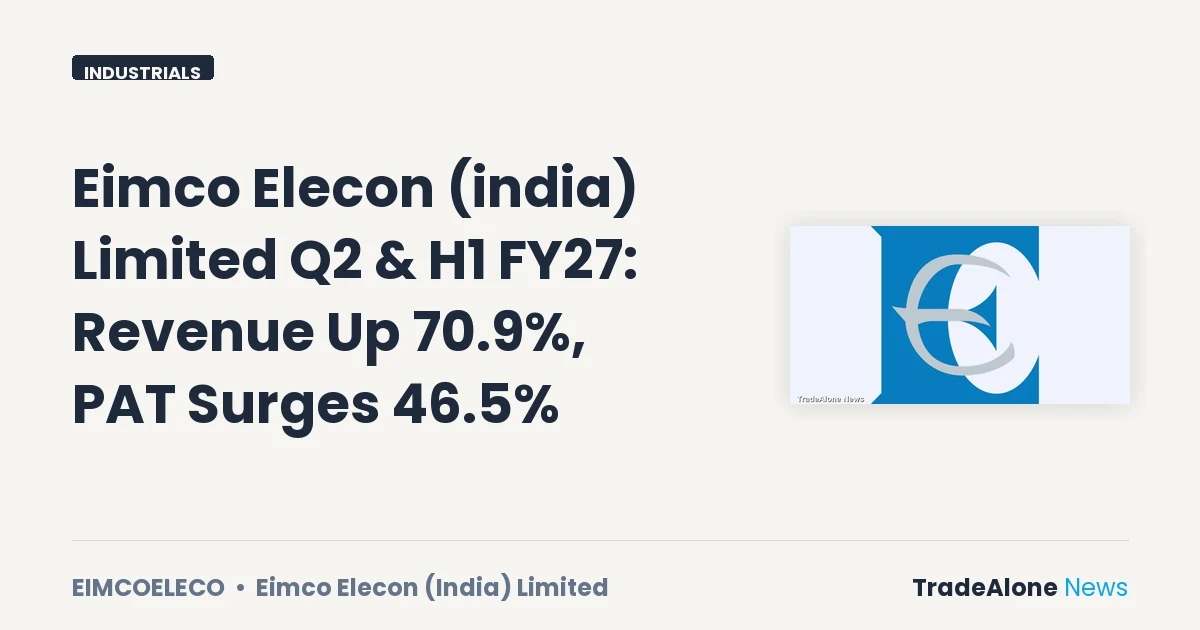 Eimco Elecon (india) Limited Eimcoeleco Q2 FY27 Results