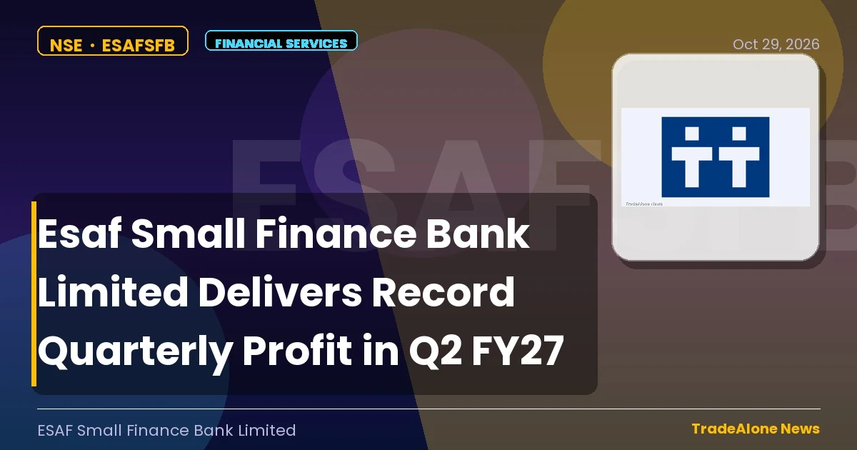 Esaf Small Finance Bank Limited Esafsfb Q2 FY27 Results