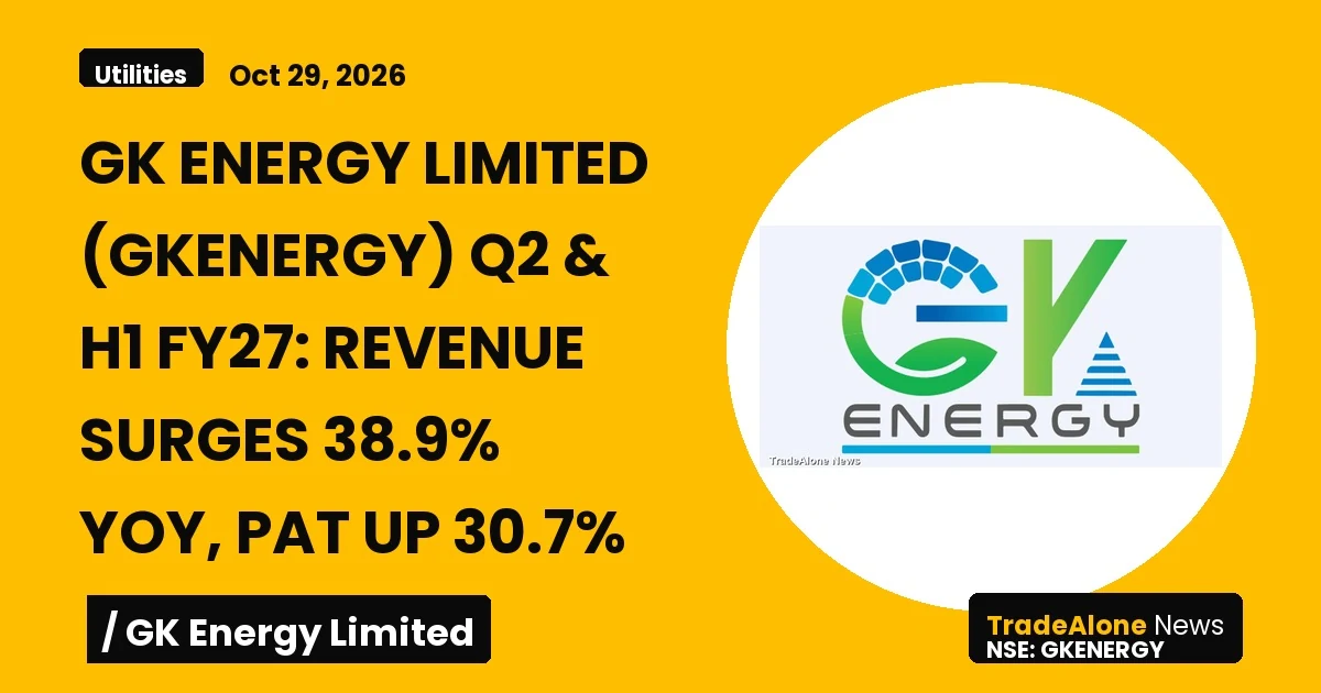 Gk Energy Limited Gkenergy Q2 FY27 Results