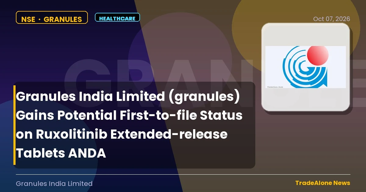Granules India Limited Granules First-to-file Status ANDA