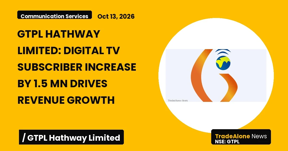Gtpl Hathway Limited (gtpl) Q2 FY27: Digital TV Subscriber Increase Drives Revenue Growth