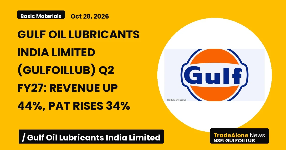 Gulf Oil Lubricants India Limited Gulfoillub Q2 FY27 Results