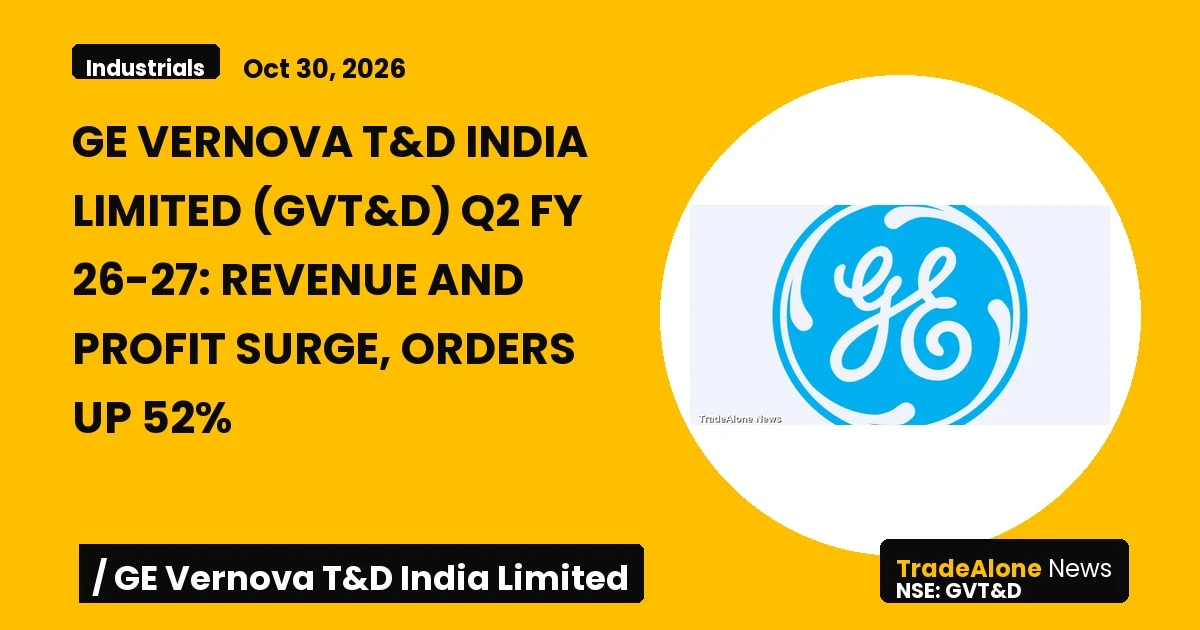 Ge Vernova T&D India Limited GVT&D Q2 Fy26-27 Results