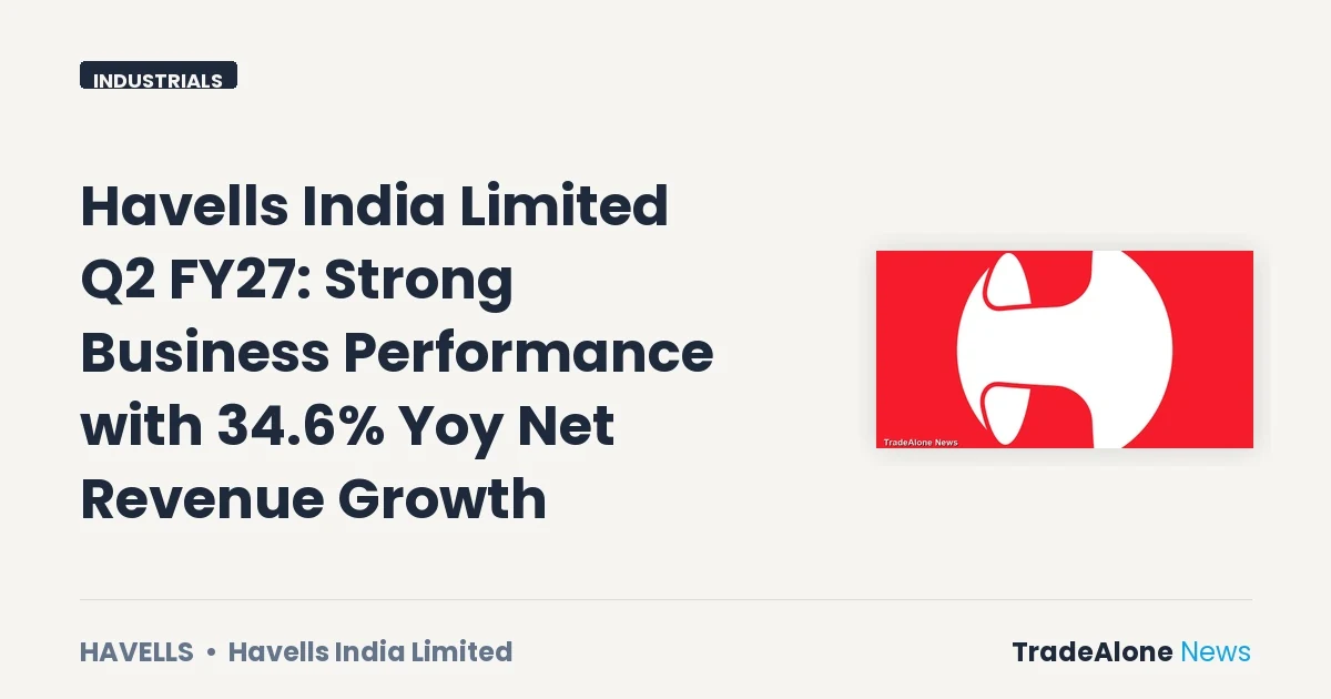 Havells India Limited Q2 FY27 Results