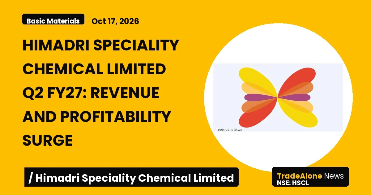 Himadri Speciality Chemical Limited HSCL Q2 FY27 Results