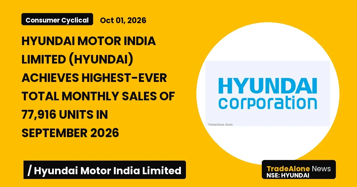 Hyundai Motor India Limited Hyundai September 2026 Sales