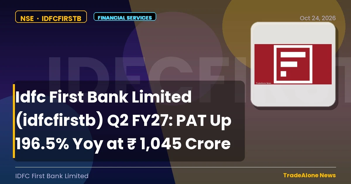 Idfc First Bank Limited Idfcfirstb Q2 FY27 Results