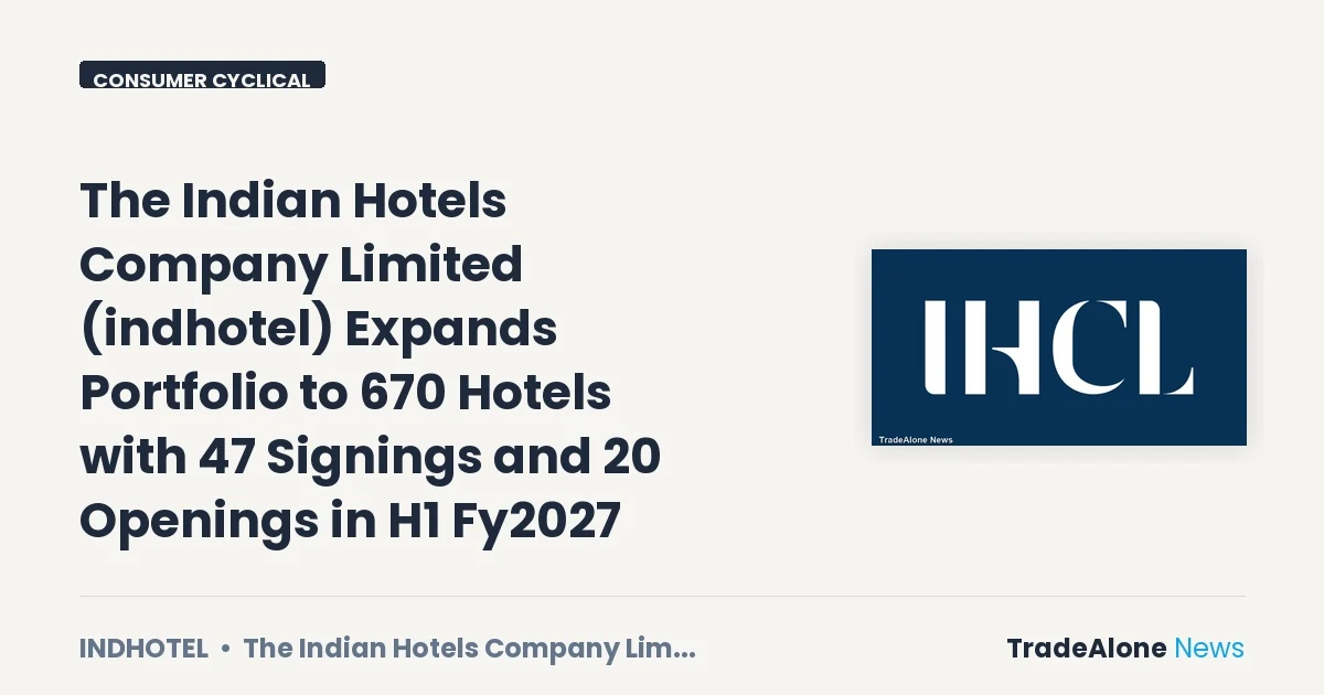The Indian Hotels Company Limited Indhotel H1 Fy2027