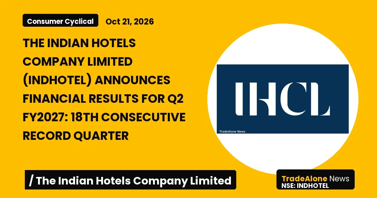 The Indian Hotels Company Limited Indhotel Q2 FY27 Results
