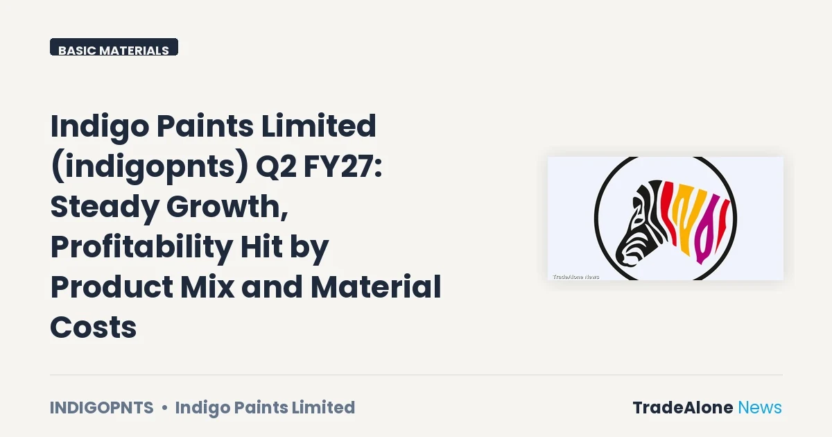 Indigo Paints Limited Indigopnts Q2 FY27