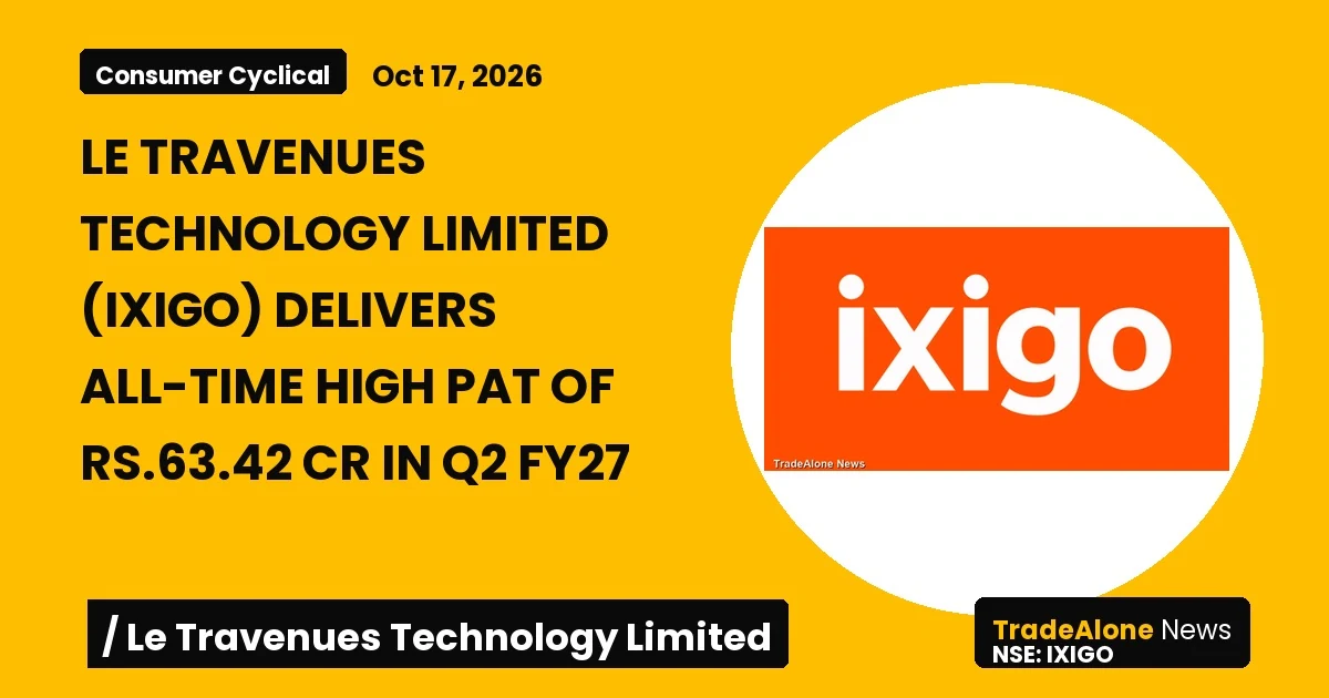 Le Travenues Technology Limited IXIGO Q2 FY27