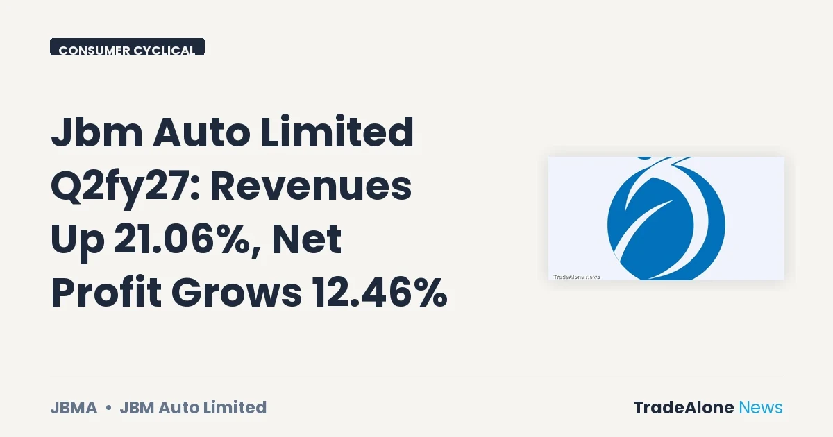 Jbm Auto Limited JBMA Q2fy27 Results