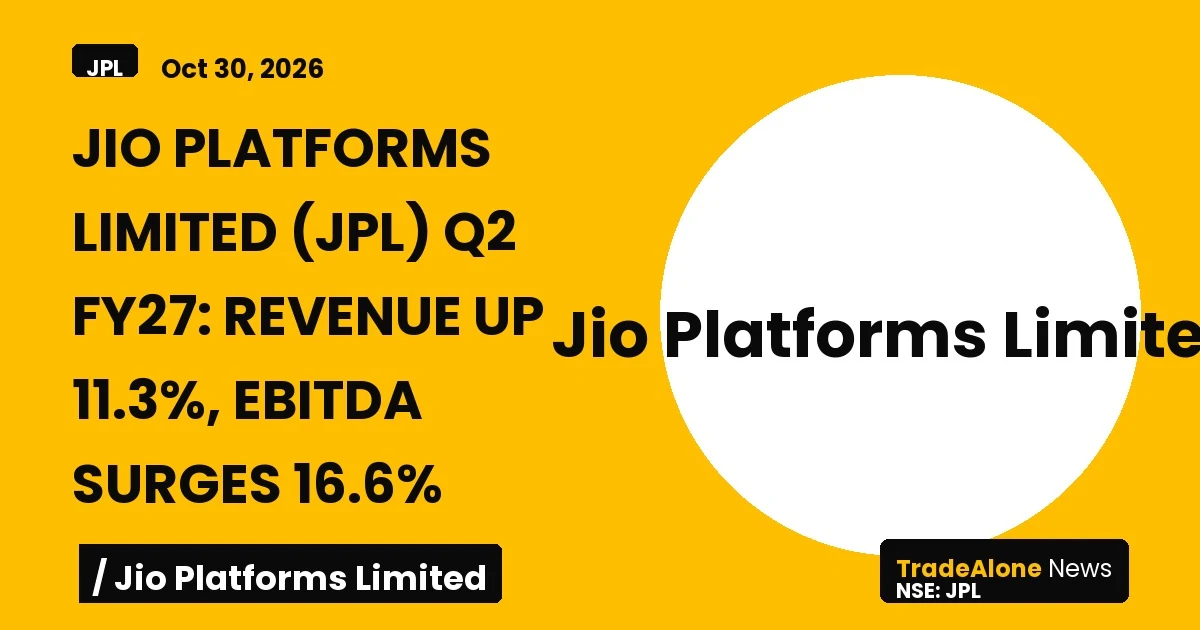 Jio Platforms Limited JPL Q2 FY27 Results