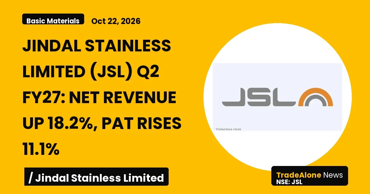 Jindal Stainless Limited JSL Q2 FY27 Results