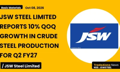 Jsw Steel Limited Jswsteel Q2 FY27 Crude Steel Production