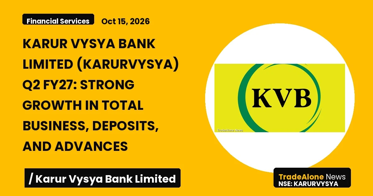 Karur Vysya Bank Limited NSE Karurvysya Q2 FY27