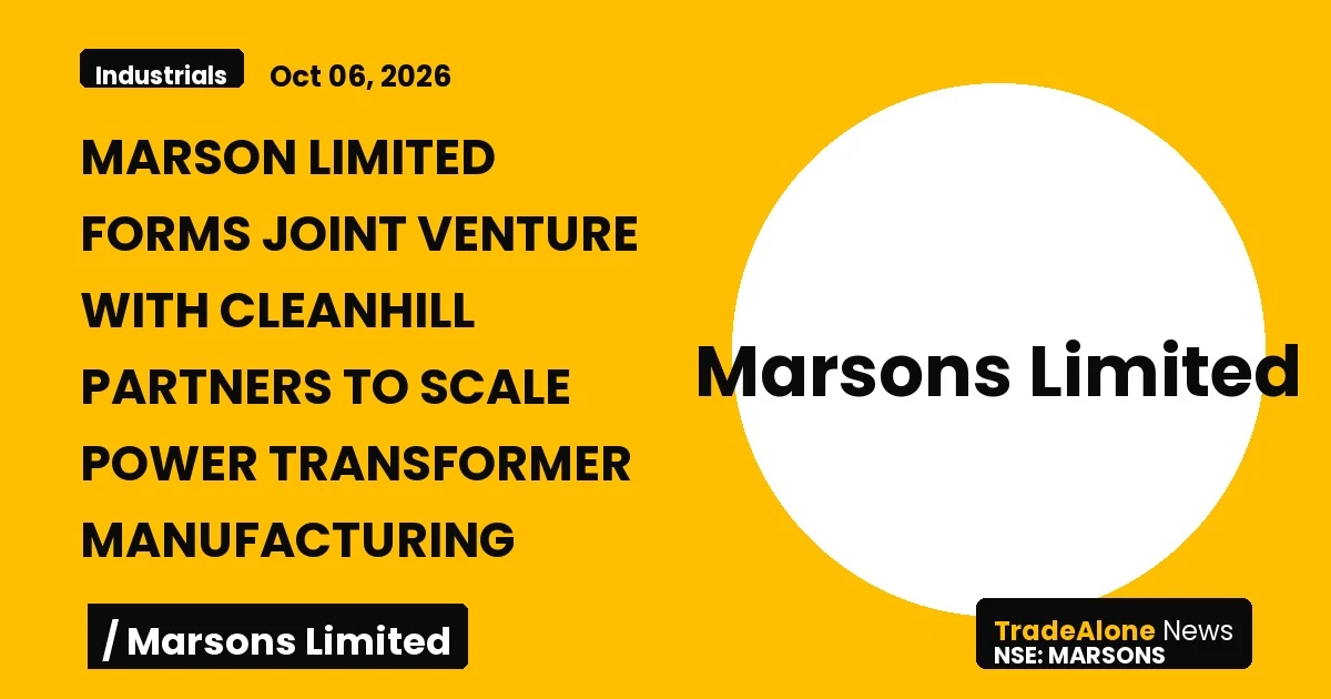 Marson Limited Marsons Joint Venture Cleanhill Partners