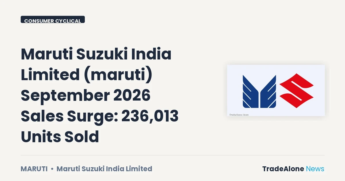Maruti Suzuki India Limited Maruti September 2026 Sales