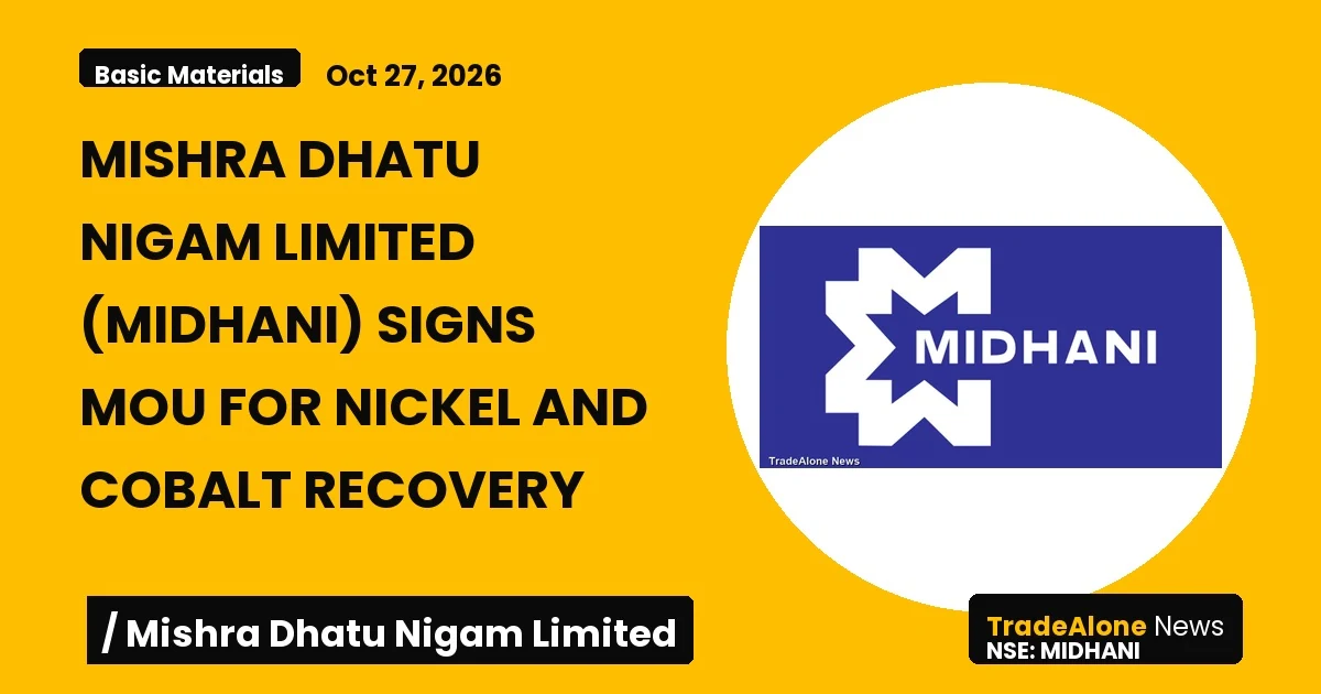Mishra Dhatu Nigam Limited Midhani October 2026 Mou