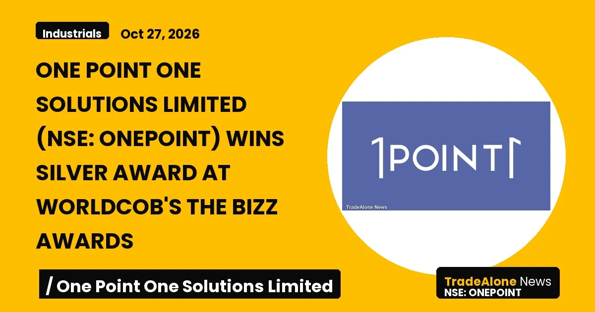 One Point One Solutions Limited NSE Onepoint Worldcob Bizz Awards October 2026