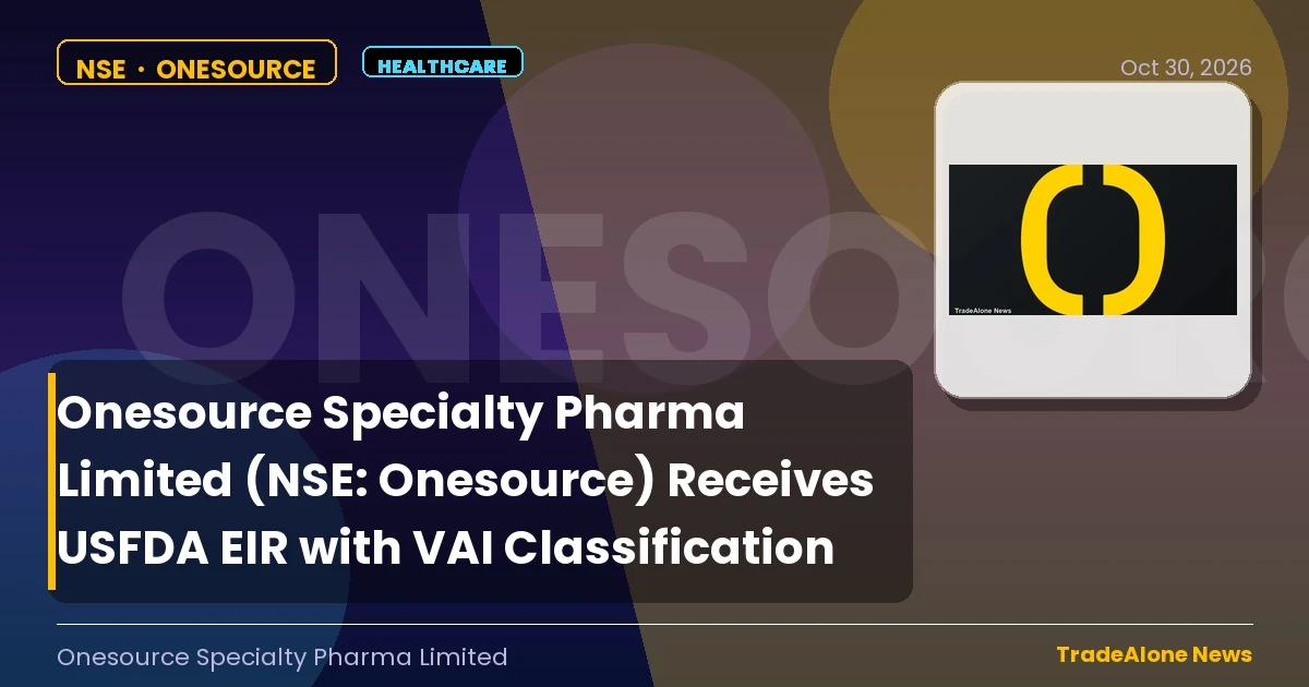 Onesource Specialty Pharma Limited NSE Onesource October 2026 EIR