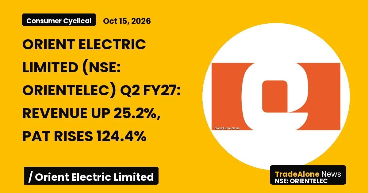 Orient Electric Limited NSE Orientelec Q2 FY27 Results