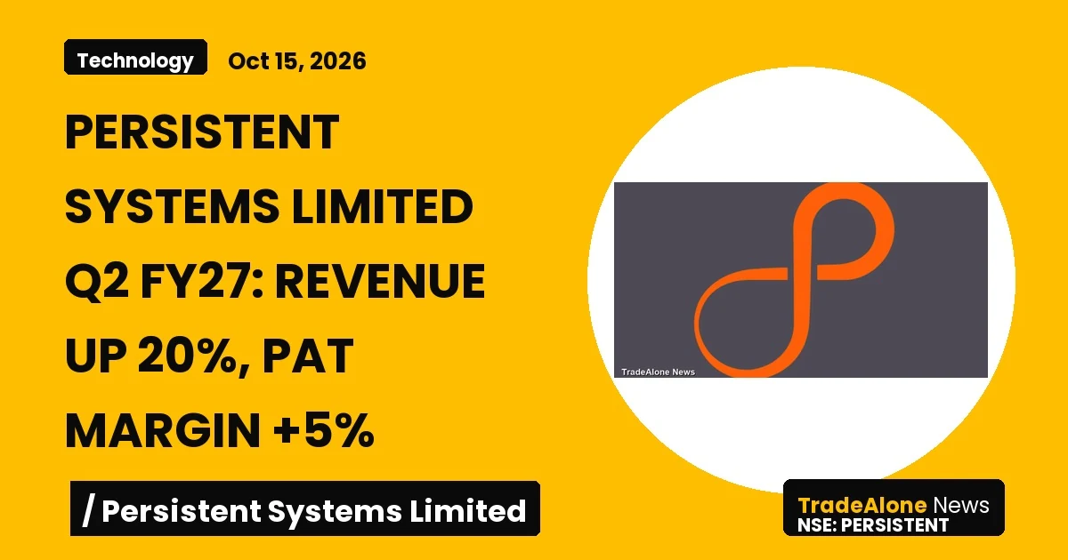 Persistent Systems Limited Persistent Q2 FY27 Results